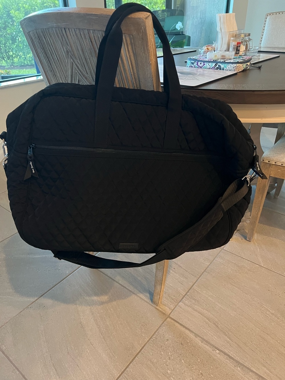 Vera Bradley Quilted Black Grand Traveler Weekender Bag